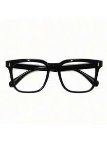 1 Pair Women's Fashionable Retro Glasses, Square Black Frames, Suitable For Round Face - Multicolor - View 7