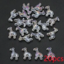 20 chiếc/gói Mặt dây chuyền hình hươu cao cổ bằng thủy tinh có lỗ ở giữa, kích thước 12*16mm, phụ kiện trang sức DIY hình động vật dễ thương, thích hợp làm móc khóa, trang trí xe hơi, dây đeo điện thoại. - Hươu cao cổ 12*16mm - Xem 23