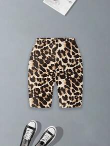 2件套青少年夏季宽松短袖T恤和豹纹短裤套装，休闲简约风格，适合上学/运动/户外活动 - 玫紅色 - 查看 5