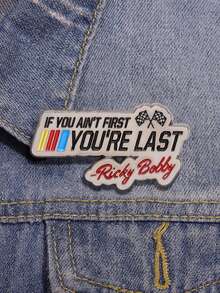 QTHOPE 卡通英文字母“如果你不是第一”趣味创意金属胸针，服装配饰徽章 - 彩色 - 查看 7