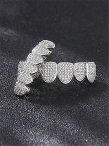 1/2 chiếc răng giả mạ vàng đính đá Zirconia, trang sức răng cá nhân hóa phong cách Hip-Hop dành cho cả nam và nữ, thích hợp cho Halloween, tiệc tùng và cosplay. - Nhiều màu - Xem 7