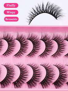 10 Pairs Of Mink False Eyelashes, Crisscrossed And Naturally Curled, Creating A Dramatic Effect. - Black - View 4