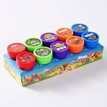 20pcs Dinosaur Stamps With Ink, Dinosaur Themed Birthday Party Supplies, Party Favors, Filler, Teacher Rewards, Cartoon Style - Multicolor - View 3