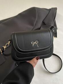 新款可爱蝴蝶结迷你马鞍包，时尚斜挎包，夏季ins风小方包，适合购物和通勤，可爱蝴蝶结设计 - 黑色 - 查看 11