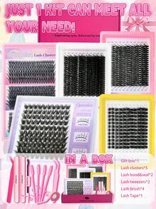 Queenice 14 Pcs False Eyelashes Set 40D80DG01G03 Multiple Styles In One Box Thick Natural Lightweight With Essential Makeup Tools Suitable For Daily DIY Party Travel Wedding Festival Gifts - Black - View 6