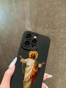 耶稣基督之光图案印花手机壳，兼容苹果 17/16 Pro Max、14/13、12、11 Pro Max、XS Max、X、XR、8、7、6S、Plus、Mini 以及三星 Galaxy A13 4G、S21 FE 5G、A15、A21S、A34、A12、A50、S21、A71 等机型。防震手机壳，适合作为生日礼物，送给女朋友、男朋友或自用。 - 彩色 - 查看 5