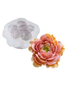 手工3D优雅奥斯汀玫瑰造型硅胶模具，双瓣玫瑰牡丹花朵造型，可用于制作香薰蜡烛、肥皂、石膏等，DIY家居香氛石、水晶环氧树脂滴胶模具，花卉设计礼品石膏工艺品，经久耐用装饰模具 - 白色矽膠模具 - 查看 6