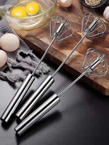 2pcs Baking Tools Thickened Egg Beater Semi-Automatic Whisk - Multicolor - View 1