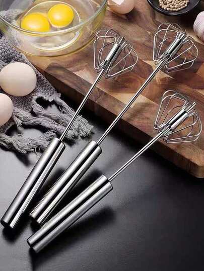 2pcs Baking Tools Thickened Egg Beater Semi-Automatic Whisk