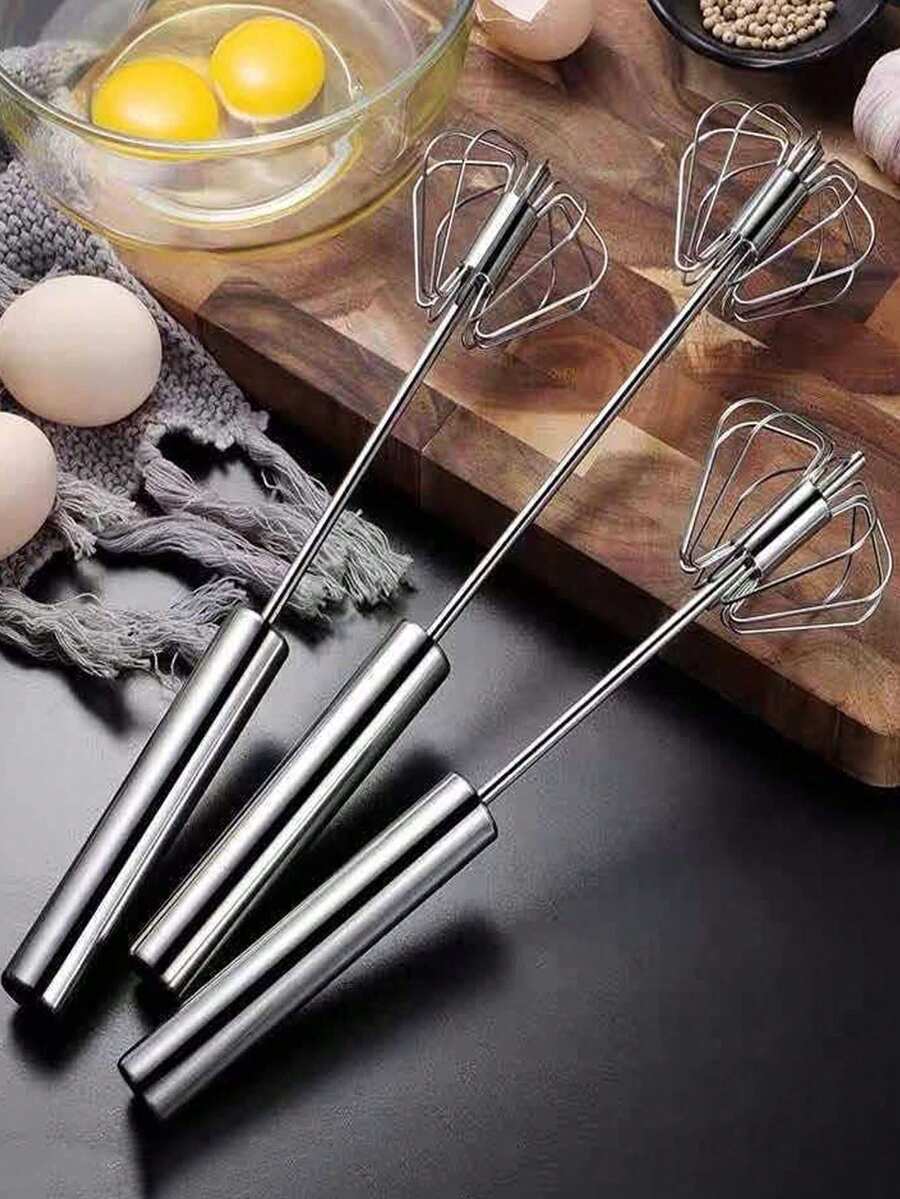 2pcs Baking Tools Thickened Egg Beater Semi-Automatic Whisk - Multicolor - View 1