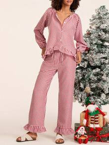 Women Lounge Sets - Red - View 4