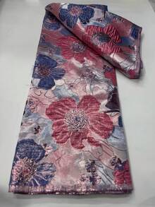 2026 High-Quality African Floral Jacquard Fabric, New French Lace Trim, Nigerian Embroidery, Premium Green Fabric Suitable For Party, Wedding, Evening Dress Sewing, 5 Yards/1 Yard, Fashion Versatile, Soft & Comfortable, No Pilling, Retro Style, Suitable For Women's Daily Clothing Sewing, Home Decor Like Curtains, Bedding DIY, Arts & Crafts Sewing, Purple, Blue Fabric - A - 查看 6