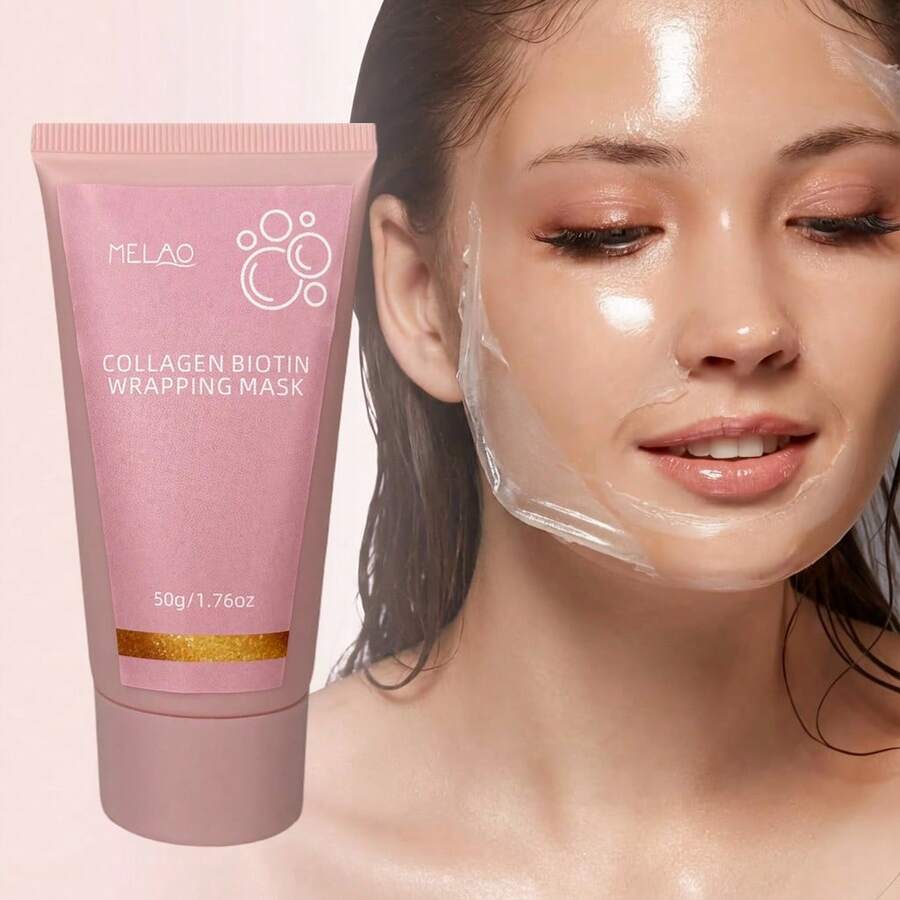 MELAO 胶原蛋白生物素滋养面膜，深层保湿滋养睡眠面膜，提亮紧致肌肤，适合所有肤质，50克/1.76盎司 - 50g - 查看 1