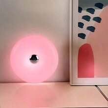 Modern Sweet Orange Donut Lamp, 3-Color Dimmable Desk Lamp, Rechargeable, Control Switch, Suitable Bedroom, Desk Decor - Pink Donuts - View 10