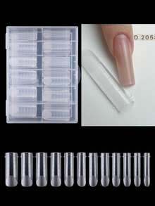 120 szt./opakowanie kwadratowych form do zdobienia paznokci z podwójnym zakończeniem, odpowiednich do manicure francuskiego, formy do paznokci z podwójnym zakończeniem, akrylowe naklejki na paznokcie, system form do paznokci z podwójnym zakończeniem, 12 rozmiarów, do przedłużania paznokci - Wielokolorowe - Zobacz 9