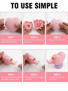 1/5/6件套心形眼妆套装，包含眼影、眼线工具、眼妆定妆凝胶、护眼贴、专业假睫毛、粘性布质假睫毛、透气布质假睫毛、睫毛提升贴，并附赠睫毛剪 - 粉色 - 查看 4