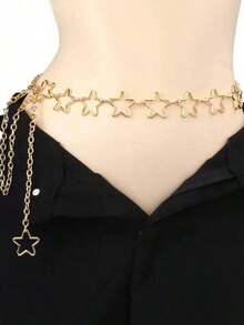 1pc Women's Street Style Copper Alloy Star Necklace - Bạc - Xem 1