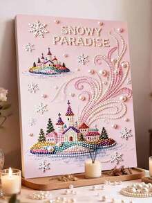 1pc DIY Pearl Painting, 5D Hand-Applied Diamond Painting Set, Frameless Art Embroidery Cross-Stitch Diamond Painting, DIY Art Craft Wall Decoration Painting, Special Pearl Diamond Design To Make The Picture More Vivid And Three-Dimensional - Cartoon - View 4