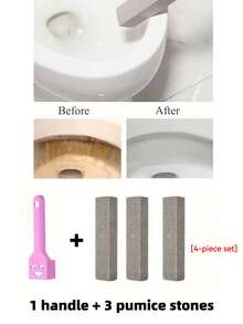 Powerful Pumice Stone Set, Portable Replaceable Pumice Stone, Long Handle Pumice Stone Toilet Brush, Volcanic Rock Cleaning Pad, Toilet Seat Cleaner, Shower, Bathtub, Sink, Pool, Stove And Bathtub Descaling Stick - Multicolor - View 15