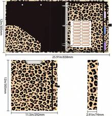 Binder  Round Ring Binder With 6 Tab Dividers, Pockets,Cute Binder Clipboard With Storage, For School Office, Portfolio(Cheetah Spots) - Màu B - Xem 5