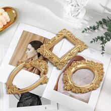 Vintage Gold Photo Frames Set 4 Pcs - Retro Resin Small Picture Frames For Photography Accessories And Home Decors Antique Style Tabletop And Wall Decoration - 金的 - 查看 8