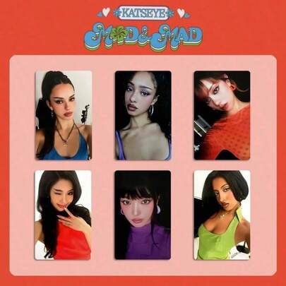 2026 KATSEVE 猫咪日历卡、节日贺卡、MO0&MAD 艺人纪念版 KPOP 鹿产业周边 LOMO 卡、全息收藏卡、贴纸、双面高清照片卡、书签