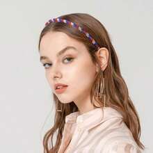 Patriotic Rhinestone Headband 4th Of July Headband Red White Blue Stripes Hair Band For Independence Day Patriotic Holiday Hair Accessories - Red Blue White - View 3