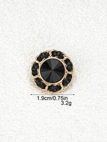 Bộ 3 món gồm dây đen, dây xích và khuy kim loại viền đá pha lê, thích hợp cho áo khoác lông, áo len, vest, đồng phục mùa thu/đông, phụ kiện may vá trang trí đa năng thời trang. - nhiều màu - Xem 10