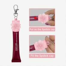 1pc Lipstick Cap Keychain, Suitable For Lipstick, Lip Gloss, Lanyard Or Bag Lip Balm Holder, Women Lip Makeup Keychain With Replaceable Leakproof Cap - View 3