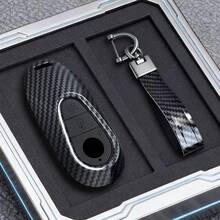ABS Carbon Fiber Car Smart Key Shell Cover Fob Holder, Fit For C E S-Class GLC W206 W223 W214 E300 C260 C300 S450 S500 S400 - Type C - View 8