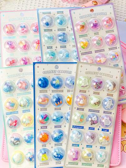 3D Collectible Capsule Stickers, Cute Space & Dessert Theme Jelly Resin Dimensional Stickers Suitable For Journals, Albums, Phone Cases DIY, Adorable Stationery Gifts For Girls, Kids & Teens