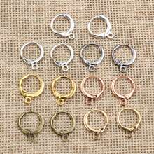 10个14x12毫米加厚法式耳环钩线夹小耳环圈夹扣钩DIY珠宝制作配件 - 耳環勾 - 查看 3