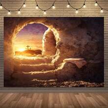 2D Door Banner, 1pc Holiday Easter Bunny Garland Banner Background Cloth-Vibrant Color Design, No Need For Power Supply, Ideal For Celebrations And Outdoor Parties In Various Styles And Sizes. - W - View 3