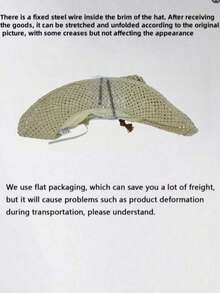 1顶复古镂空卷边宽檐草帽，男女通用户外旅行沙滩遮阳帽，手工编织透气西部牛仔巴拿马帽，适合户外活动、海滩、四季皆宜，节日礼物、母亲节礼物、情人节礼物 - 鏤空草帽 - 查看 12