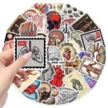 50PCS Retro Scientific Anatomy Stickers High Quality Stickers Decals Scrapbook,Journaling,Laptop,Bumper,Skateboard,Water Bottles,Computer,Phone Stickers Can Bring A Lot Of Fun To Your Life,The Perfect Gift For Adults - Multicolor - View 4