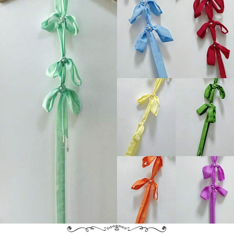 1pc-Handmade Pearl Accessory Ribbon - Long Waist Pendant, Ornamental Belt. - Multicolor - View 1