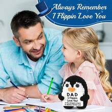 1pc Handmade Crochet Penguin Birthday Gift For Dad, Interesting "I Love You" Mini Gift For Father And Stepfather - Multicolor - View 9