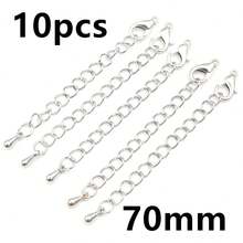 10pcs 50/70mm Length Extended Extension Tail Chains With Lobster Clasps Connector For Necklace Bracelet DIY Jewelry Making Findings Accessories - Tail Chain - View 13