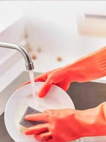 55cm Extra Long Anti-Slip Latex Gloves, Durable For Laundry, Kitchen & Cleaning, Silicone Dishwashing Gloves, Tear-Resistant, Lead-Free, Suitable For Left & Right Hands, Washable - Multicolor - View 7