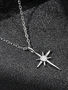 MOONSO Luxury Unique Silver Hexagram Design Everyday Necklace X7960 For Women - Silver - View 5