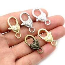 10pcs 26x19mm Heart Shape Lobster Clasp Hooks Craft Keychain Clasps DIY Jewelry Making Accessories Findings - Heart - View 5