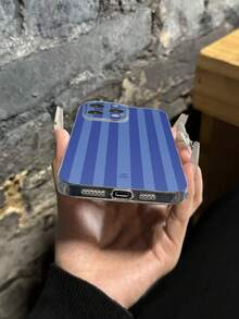 1pc Blue Striped Painted Transparent Protective Phone Case Compatible With IPhone 17pro/17Air /17/17promax16/11/16pro/16plus/16promax/16e/15Promax/13/14/12/XS/XR/7G/8P, Galaxy S25/S25PLUS/S25 Ultra/A16/A36/A26/A56/A50/A12/A32/A52/A72/A51/A21S/A13/A14/S24/S24PLUS/S24Ultra,S22/A52/A53/A54/A55S23/, 11/12Pro/12/12X/13Pro/14Pro/15Pro/, 10/9/Note9/12c/Note11pro/Note8Pro Shockproof Phone Case - Multicolor - View 6