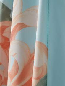 Áo khoác kimono satin kiểu Nhật màu xanh nhạt họa tiết hoa cúc – Kiểu dáng thanh lịch, mở phía trước, nhẹ nhàng, thích hợp cho kỳ nghỉ hè trên bãi biển, mặc ngoài bikini và trang phục mặc nhà thoải mái mùa xuân. - Màu xanh nhạt - Xem 6