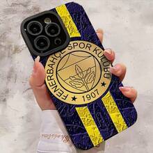 Étui de téléphone créatif avec le logo du club sportif Fenerbahçe, antichoc,  synthétique de haute qualité, résistant à la saleté, avec un design épaissi et antidérapant, compatible avec l' 17, 16 Pro Max et d'autres modèles de la série Apple. Cadeau parfait pour les couples, les familles, les fêtes et Halloween. - Noir - Voir 3