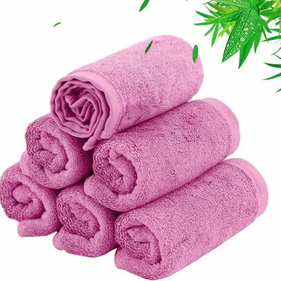 6条装超细纤维旅行卸妆巾，9.84*9.84英寸，可重复使用，卸妆洁面，柔软吸水，适合女性、SPA、面部护理、婚礼、节日等场合，也可作为大礼赠送。