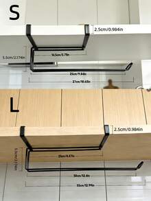 1pc Kitchen Cabinet Paper Towel Holder, Wall-Mounted Tissue Roll Dispenser, Cling Film Storage Rack - View 3