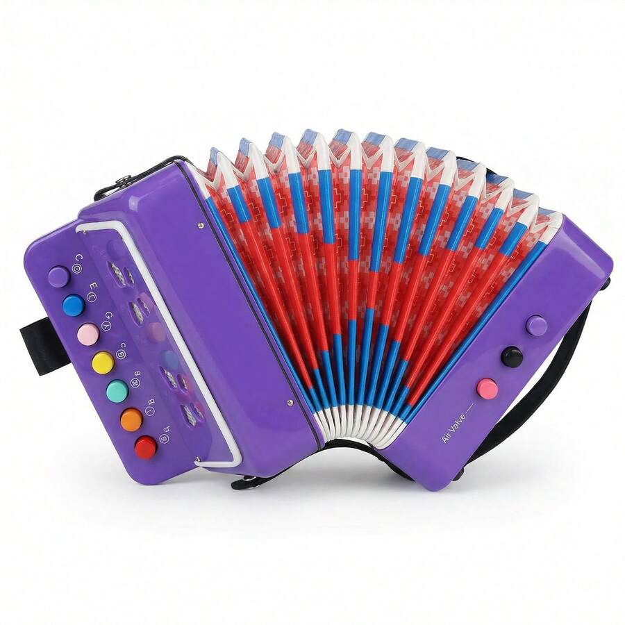 Small 7 Key Accordion Children's Musical Instrument Gift - 紫色 - 查看 1