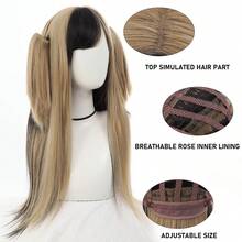 女士长假发，甜美酷炫的洛丽塔风格合成假发，适合万圣节、圣诞节、新年派对和音乐节等场合。 - 彩色 - 查看 5