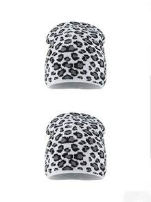 Unisex Fashionable Leopard Print Knit Beanie Hat - Multicolor - View 15
