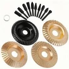 10pcs/15pcs Angle Grinder Wood Carving Rotary Rasp Set, Rotary Burr Set With Adapter Ring 22mm To 16mm For Angle Grinder Wood Carving Rotary Rasp Disc - A - View 9